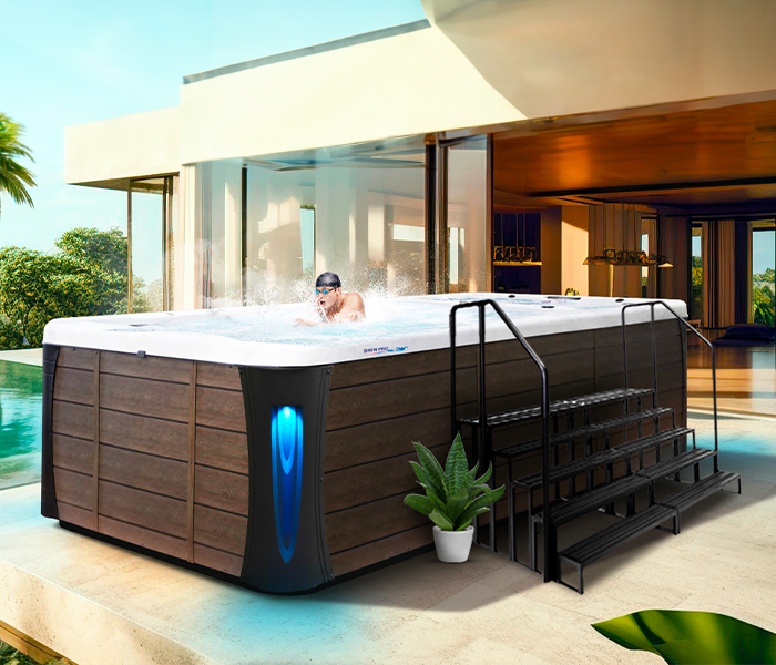Calspas hot tub being used in a family setting - Bossier City